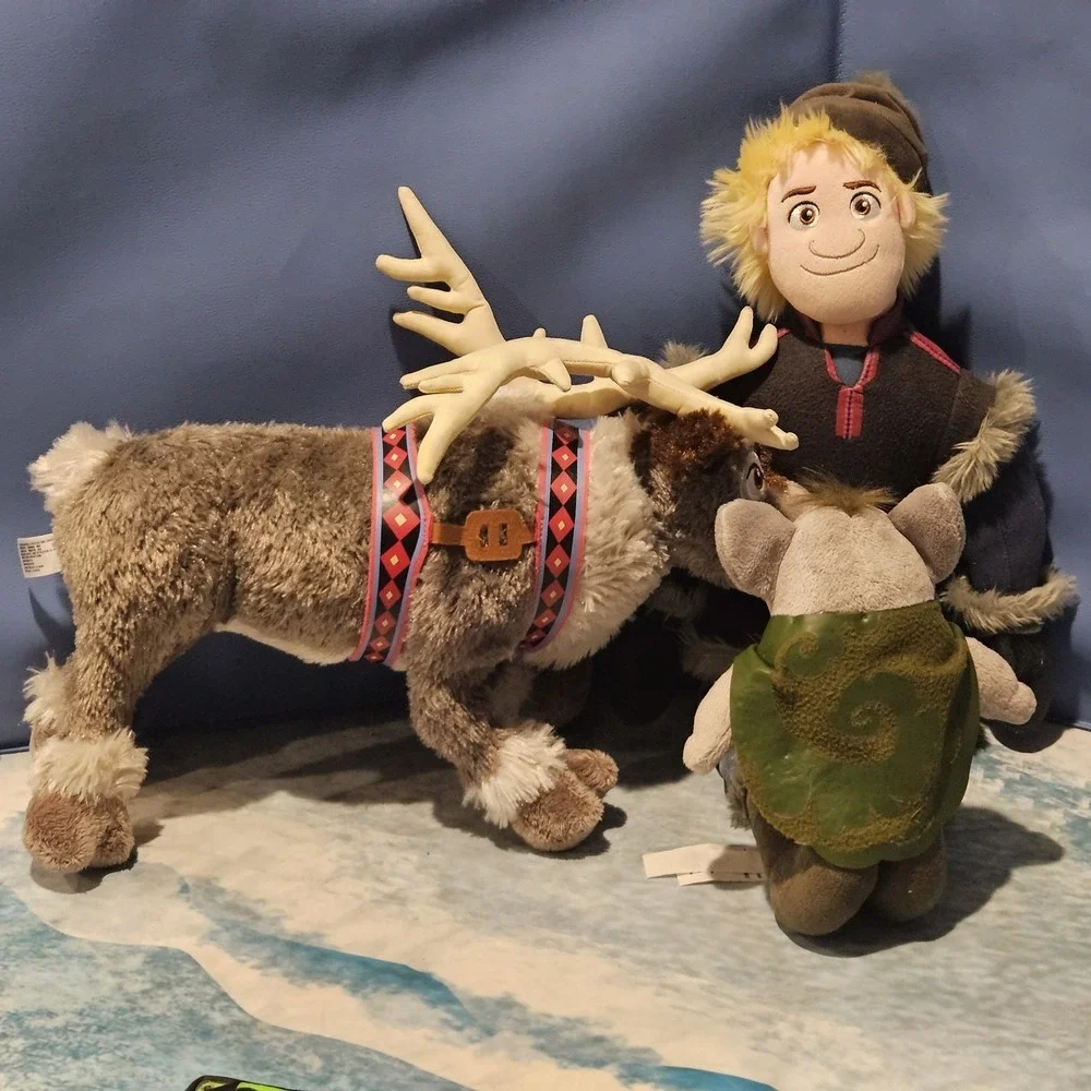 Disney Frozen Kristoff Sven Troll Plush Bundle 3 Pc Disney Store Just Play
